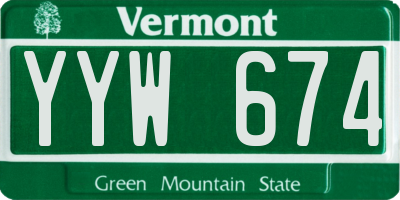 VT license plate YYW674