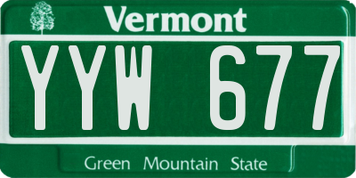 VT license plate YYW677