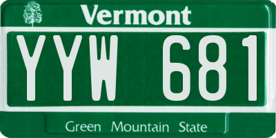 VT license plate YYW681
