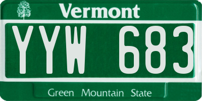 VT license plate YYW683
