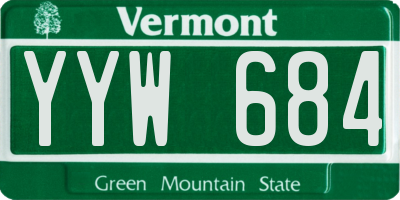 VT license plate YYW684