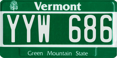 VT license plate YYW686