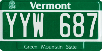 VT license plate YYW687