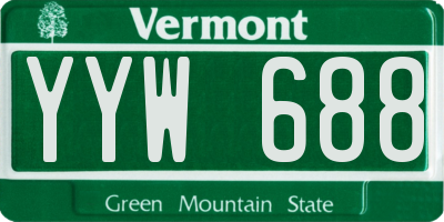 VT license plate YYW688