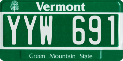 VT license plate YYW691