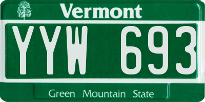 VT license plate YYW693