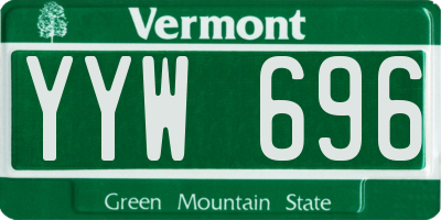 VT license plate YYW696