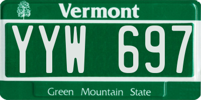 VT license plate YYW697