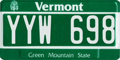 VT license plate YYW698
