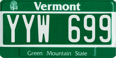 VT license plate YYW699