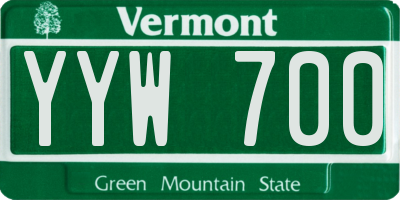 VT license plate YYW700