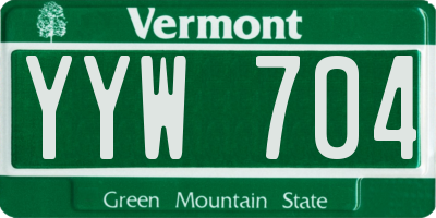 VT license plate YYW704