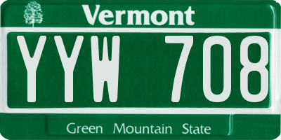 VT license plate YYW708