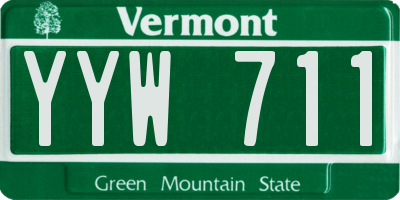 VT license plate YYW711