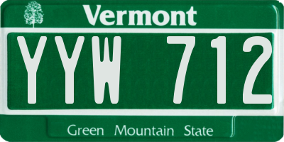 VT license plate YYW712