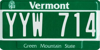 VT license plate YYW714