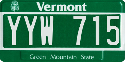 VT license plate YYW715