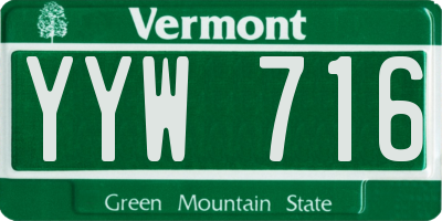 VT license plate YYW716