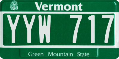 VT license plate YYW717