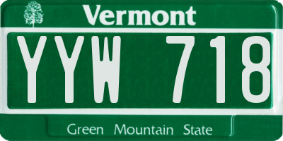 VT license plate YYW718