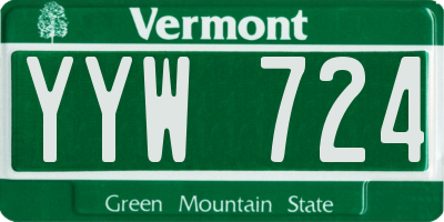 VT license plate YYW724