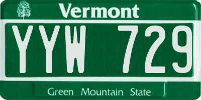 VT license plate YYW729
