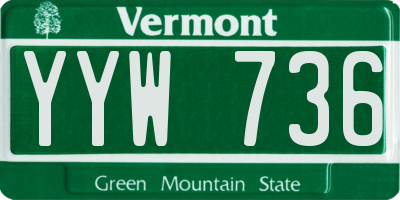 VT license plate YYW736