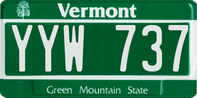 VT license plate YYW737