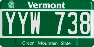 VT license plate YYW738