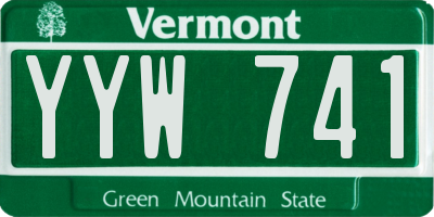 VT license plate YYW741