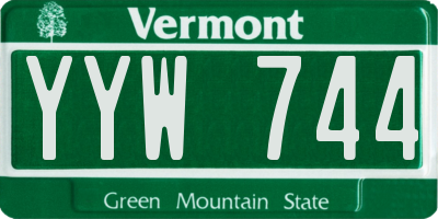 VT license plate YYW744