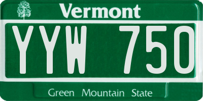 VT license plate YYW750