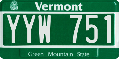 VT license plate YYW751
