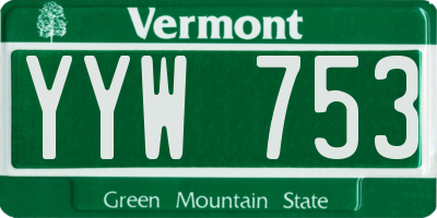 VT license plate YYW753