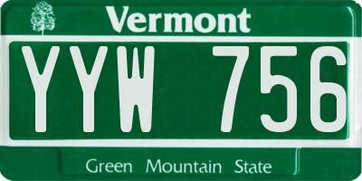 VT license plate YYW756