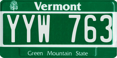 VT license plate YYW763