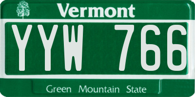 VT license plate YYW766