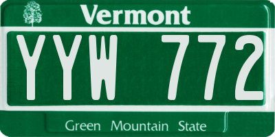 VT license plate YYW772