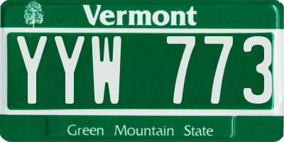 VT license plate YYW773