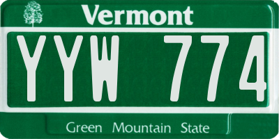 VT license plate YYW774