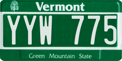 VT license plate YYW775