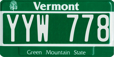 VT license plate YYW778