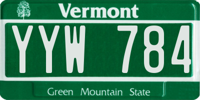 VT license plate YYW784