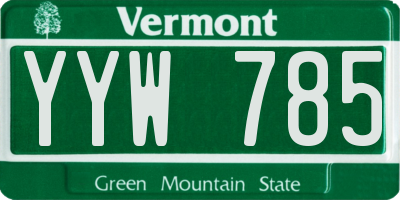 VT license plate YYW785