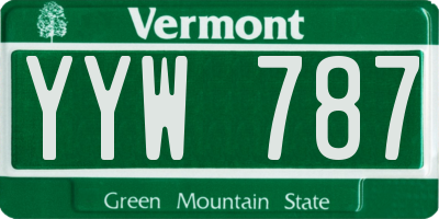 VT license plate YYW787
