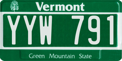 VT license plate YYW791