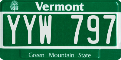 VT license plate YYW797