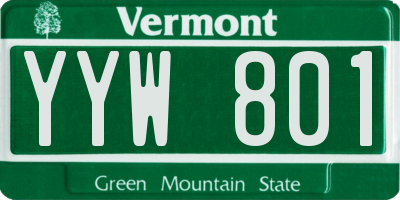 VT license plate YYW801