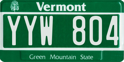 VT license plate YYW804