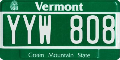 VT license plate YYW808